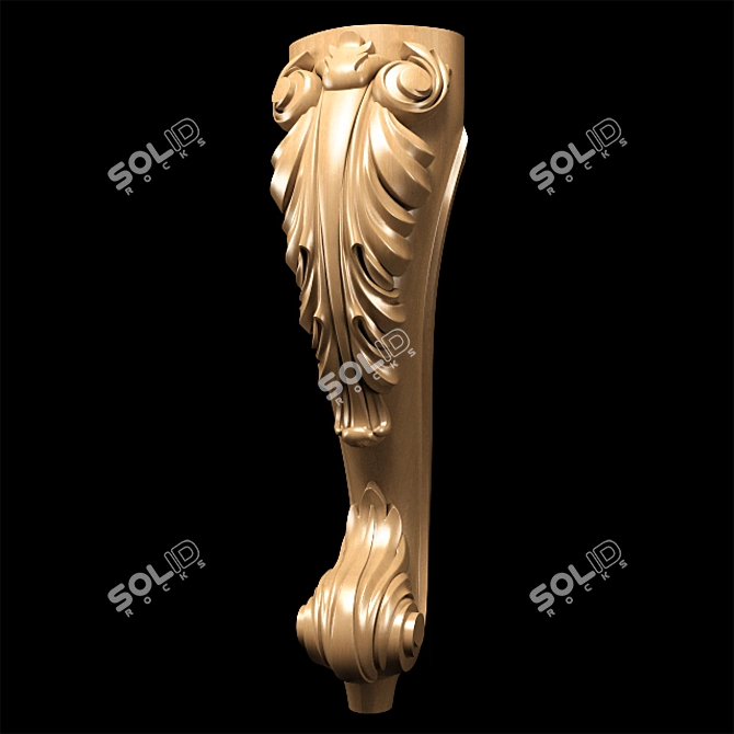 Elegant Classic Carved Table Leg 3D model image 8