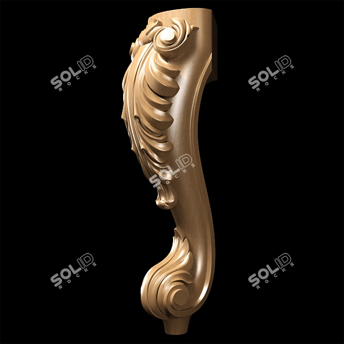 Elegant Classic Carved Table Leg 3D model image 10