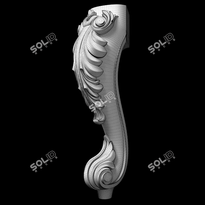 Elegant Classic Carved Table Leg 3D model image 11