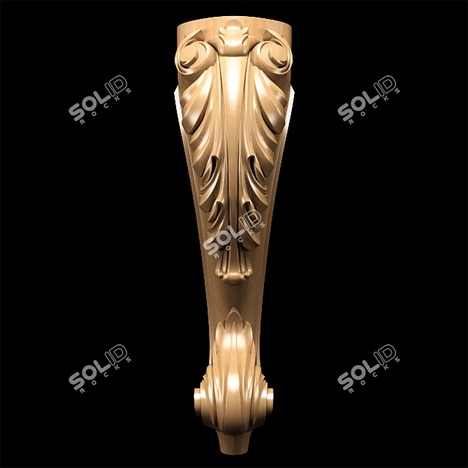 Elegant Classic Carved Table Leg 3D model image 13