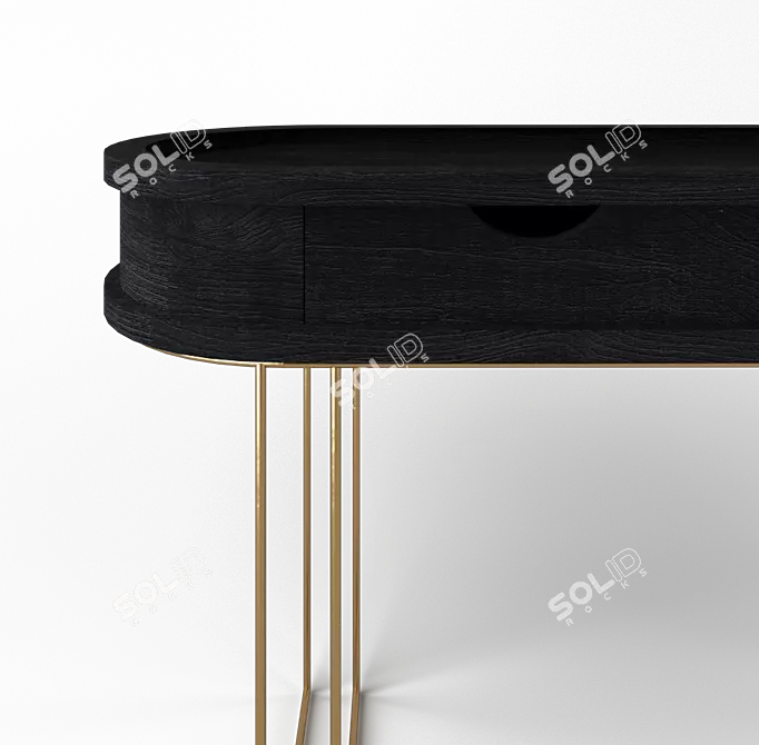 Cosmo Porto Console: Elegant Black Wood Table 3D model image 2