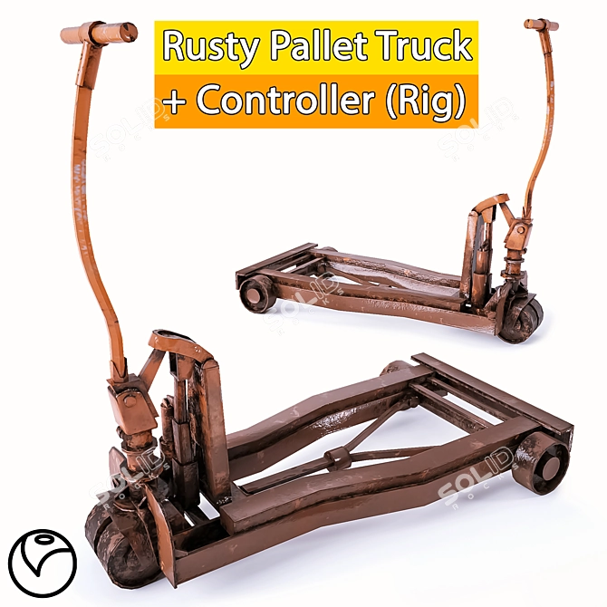 Rusty Rigged Pallet Truck Kit 3D model image 1