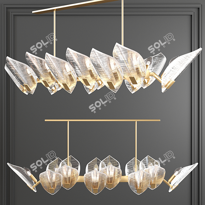 Elegant Jayden 12-Light Chandelier 3D model image 1