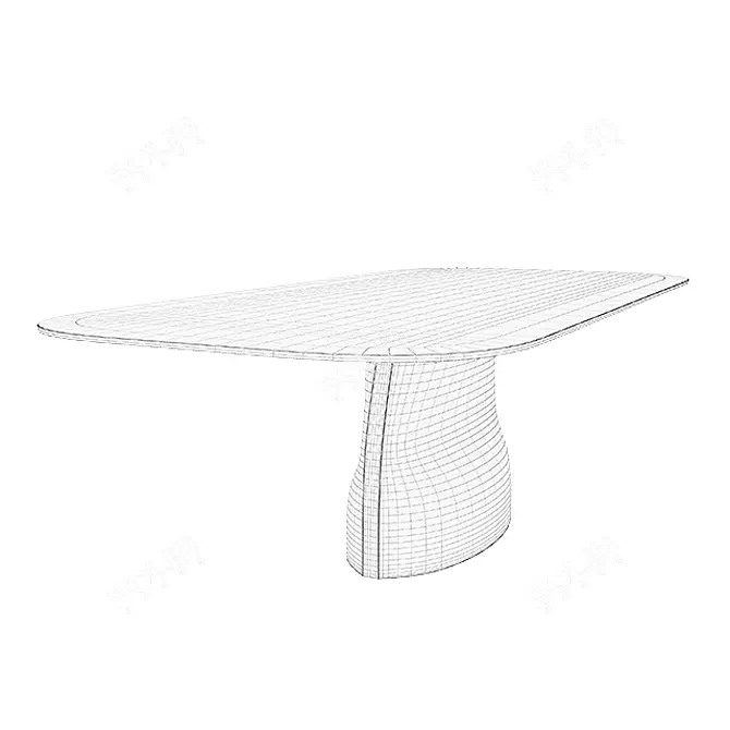 Elegant Gran Sasso Dining Table 3D model image 2