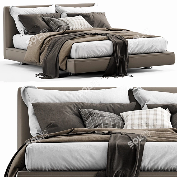 B&B Italia Richard: Modern Luxury Bed 3D model image 1