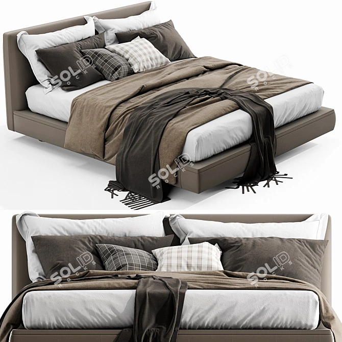 B&B Italia Richard: Modern Luxury Bed 3D model image 2