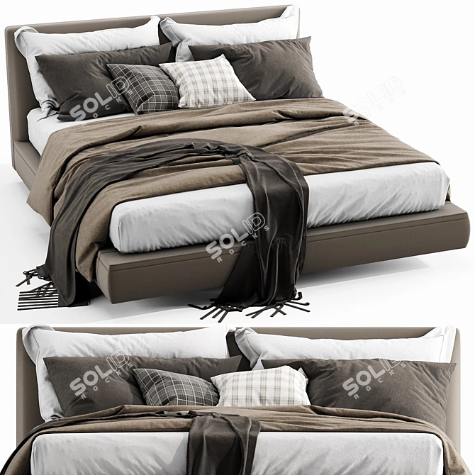 B&B Italia Richard: Modern Luxury Bed 3D model image 3