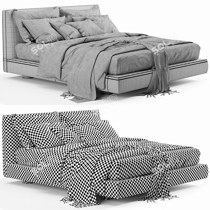 B&B Italia Richard: Modern Luxury Bed 3D model image 4
