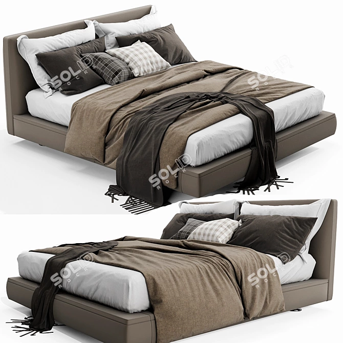 B&B Italia Richard: Modern Luxury Bed 3D model image 5