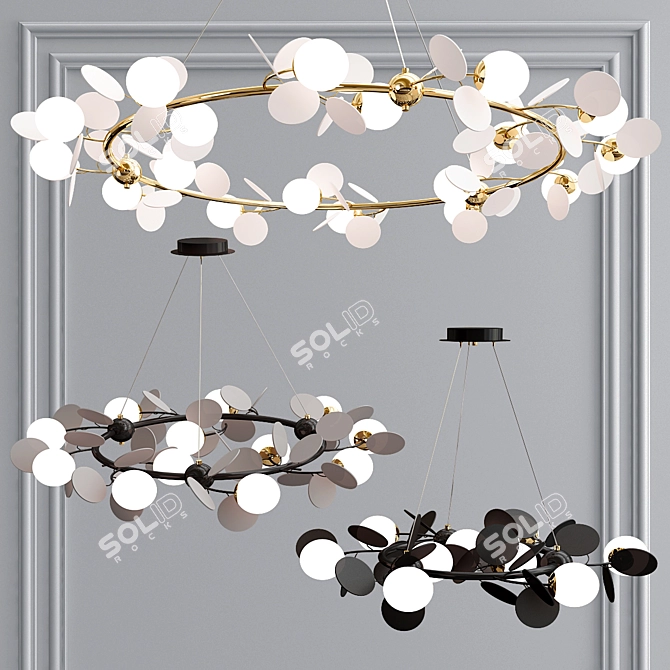 Matisse R Self: Stylish Metal and Glass Chandelier 3D model image 1