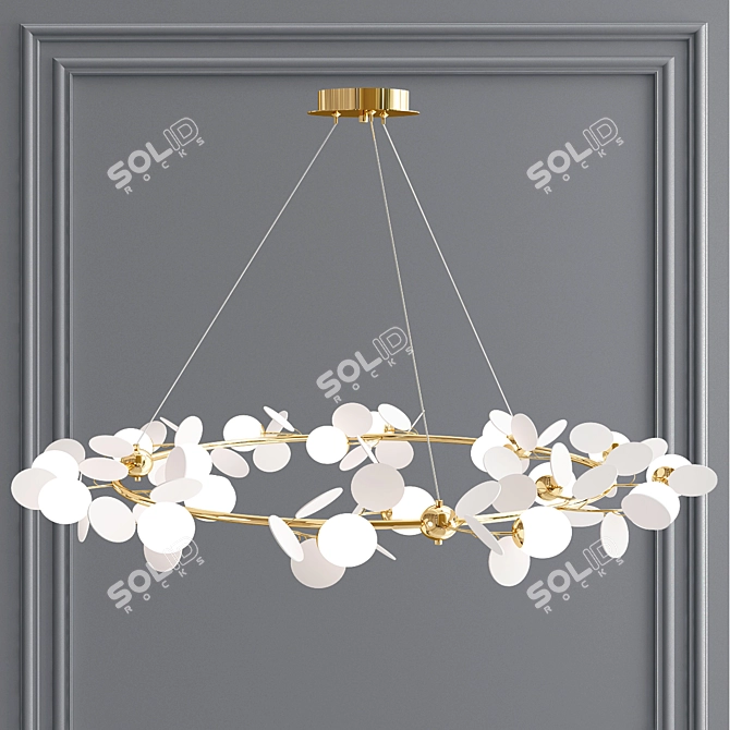 Matisse R Self: Stylish Metal and Glass Chandelier 3D model image 2