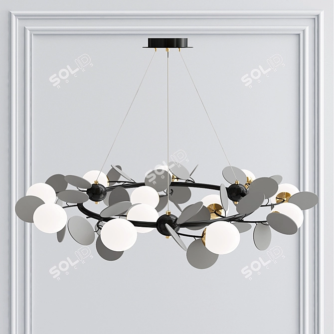 Matisse R Self: Stylish Metal and Glass Chandelier 3D model image 3