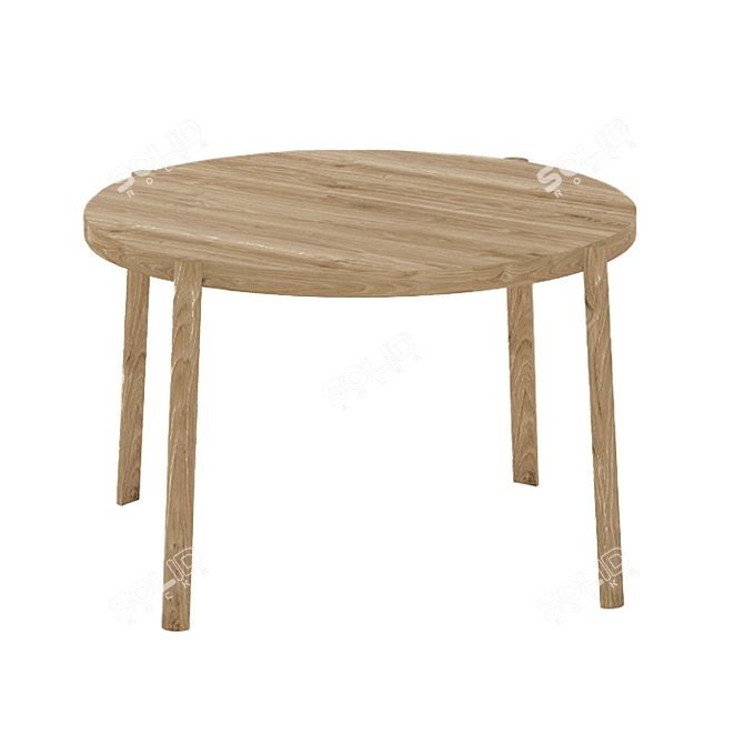 Elegant Pillar Dining Table 3D model image 1