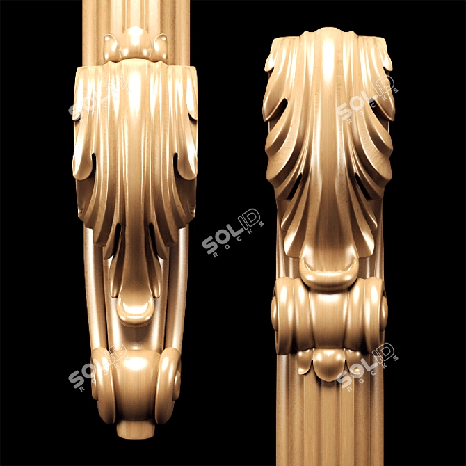 Elegant Classic Carved Leg: High-Quality, CNC-Compatible 3D model image 3