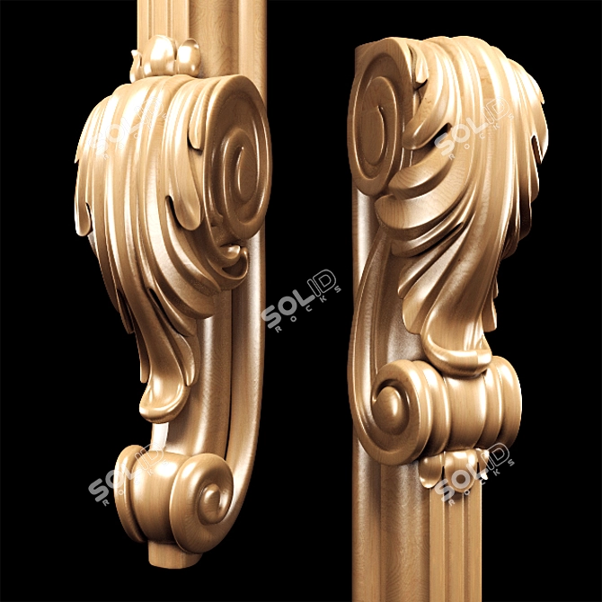 Elegant Classic Carved Leg: High-Quality, CNC-Compatible 3D model image 4