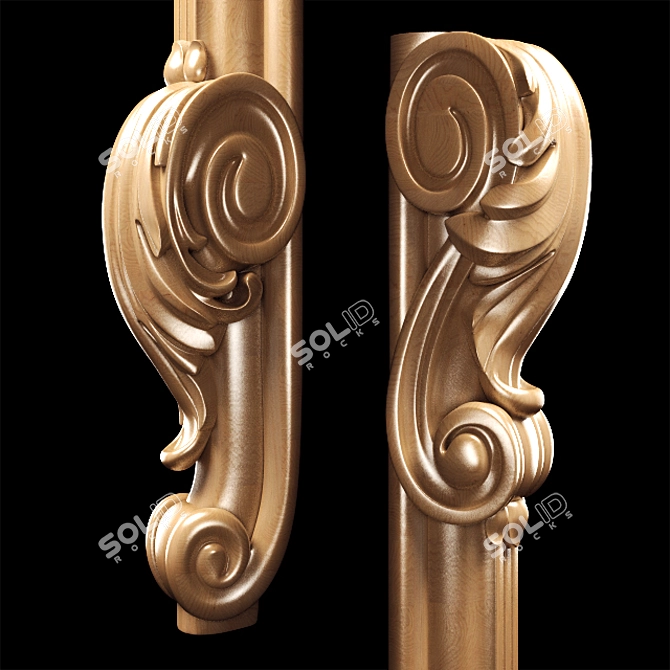 Elegant Classic Carved Leg: High-Quality, CNC-Compatible 3D model image 5