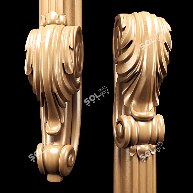 Elegant Classic Carved Leg: High-Quality, CNC-Compatible 3D model image 6