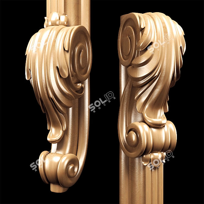 Elegant Classic Carved Leg: High-Quality, CNC-Compatible 3D model image 7