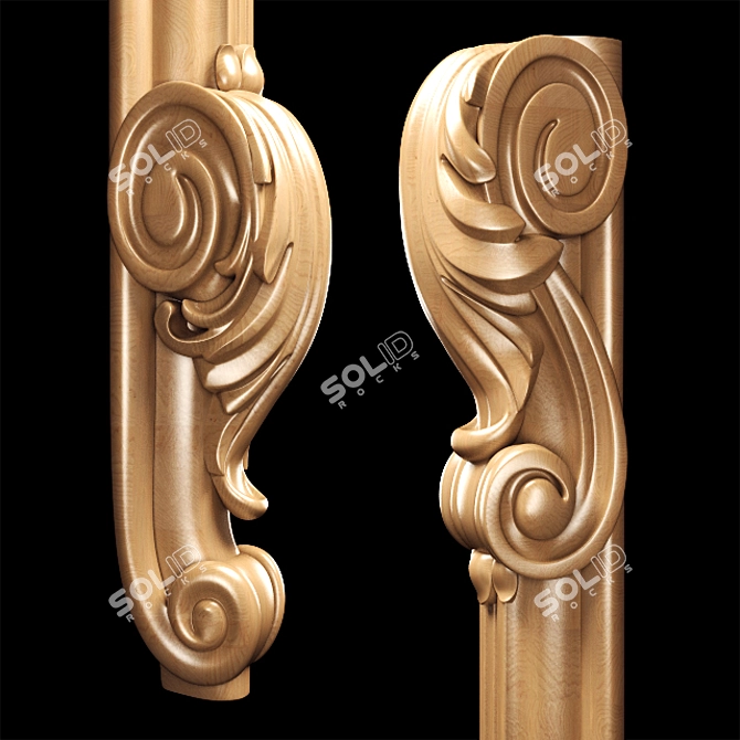 Elegant Classic Carved Leg: High-Quality, CNC-Compatible 3D model image 10