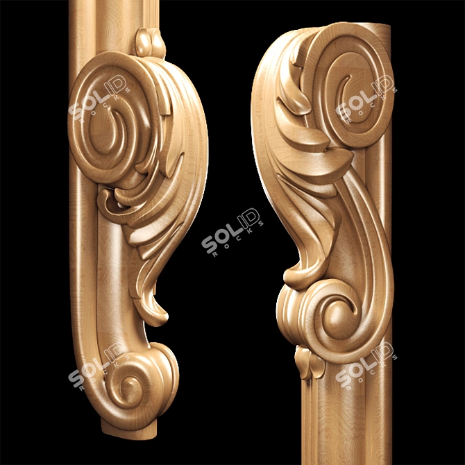 Elegant Classic Carved Leg: High-Quality, CNC-Compatible 3D model image 16