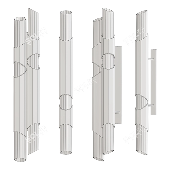 Elegant Wall Sconce Duo 3D model image 2