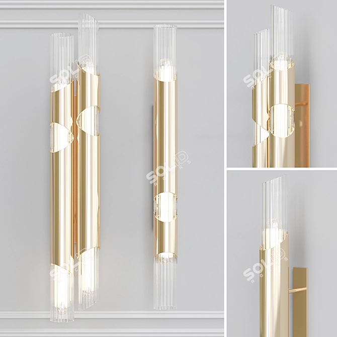 Elegant Wall Sconce Duo 3D model image 3