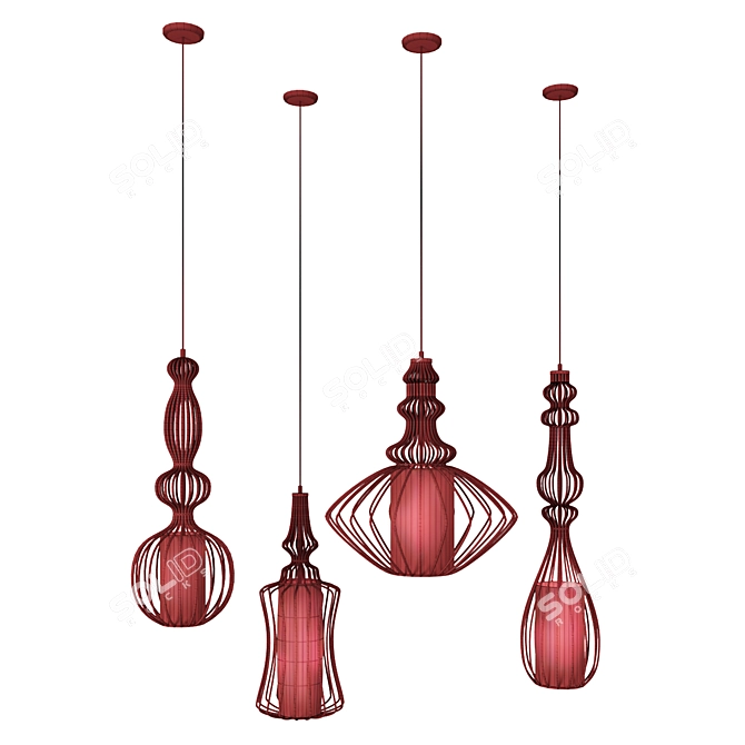 Vintage American Pendant Lights 3D model image 5