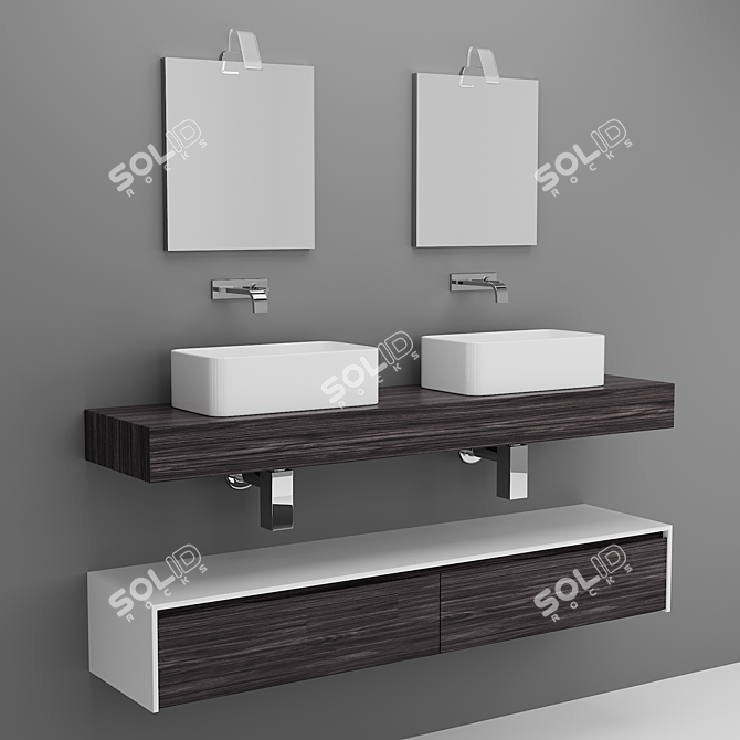 Change Washbasin Comp 204 - Stylish and Functional 3D model image 1
