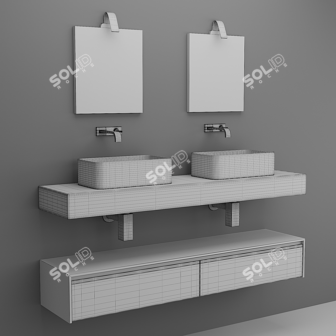 Change Washbasin Comp 204 - Stylish and Functional 3D model image 4