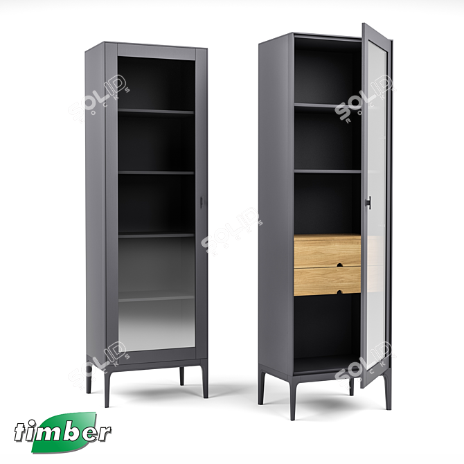 VERONA Showcase T-801/T-802: Elegant Timber Display 3D model image 1