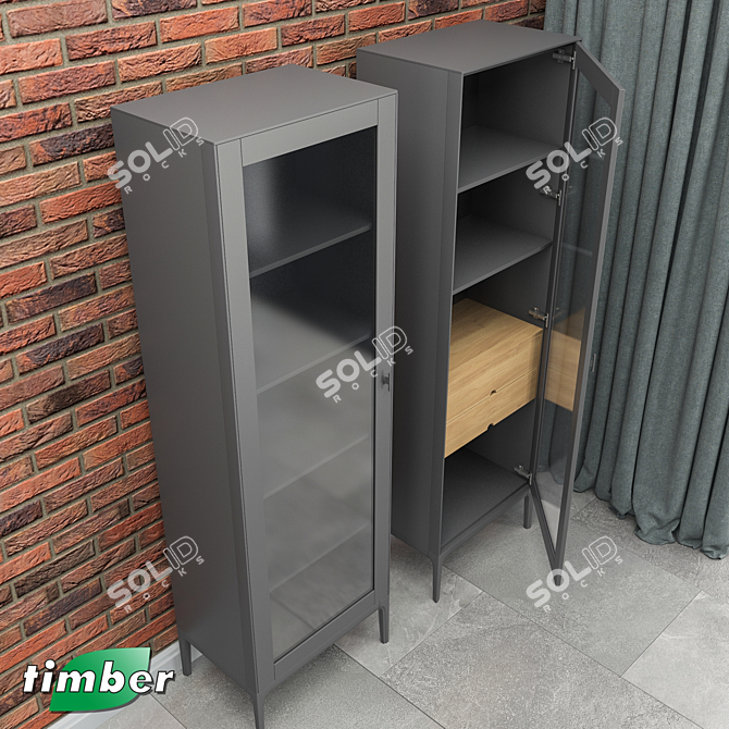 VERONA Showcase T-801/T-802: Elegant Timber Display 3D model image 3