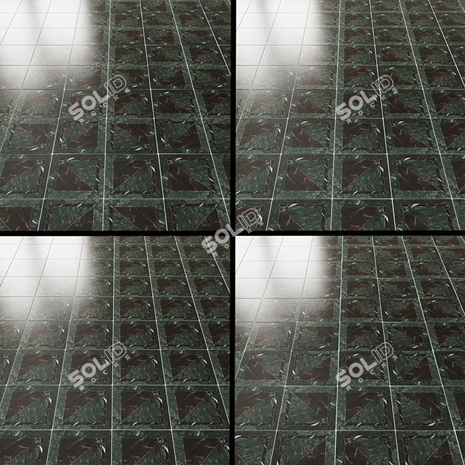 Elegant GeoMarble Mosaic Collection 3D model image 2