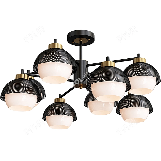 Modern Black Ceiling Chandelier - Nocciola 70106/8 3D model image 1