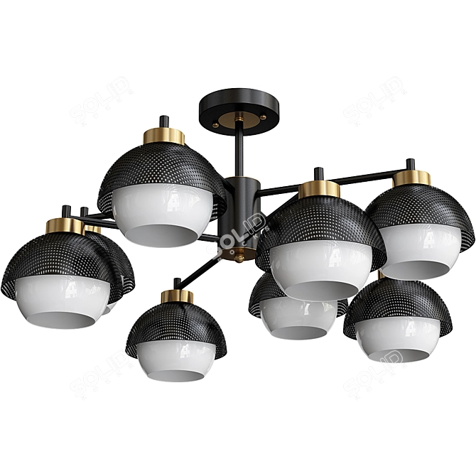Modern Black Ceiling Chandelier - Nocciola 70106/8 3D model image 2