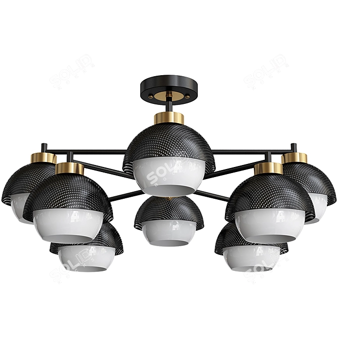 Modern Black Ceiling Chandelier - Nocciola 70106/8 3D model image 3