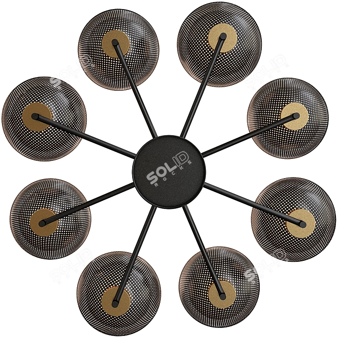 Modern Black Ceiling Chandelier - Nocciola 70106/8 3D model image 5