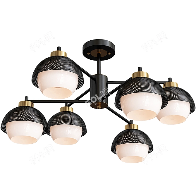 Nocciola 70106/6 Black Ceiling Chandelier 3D model image 1