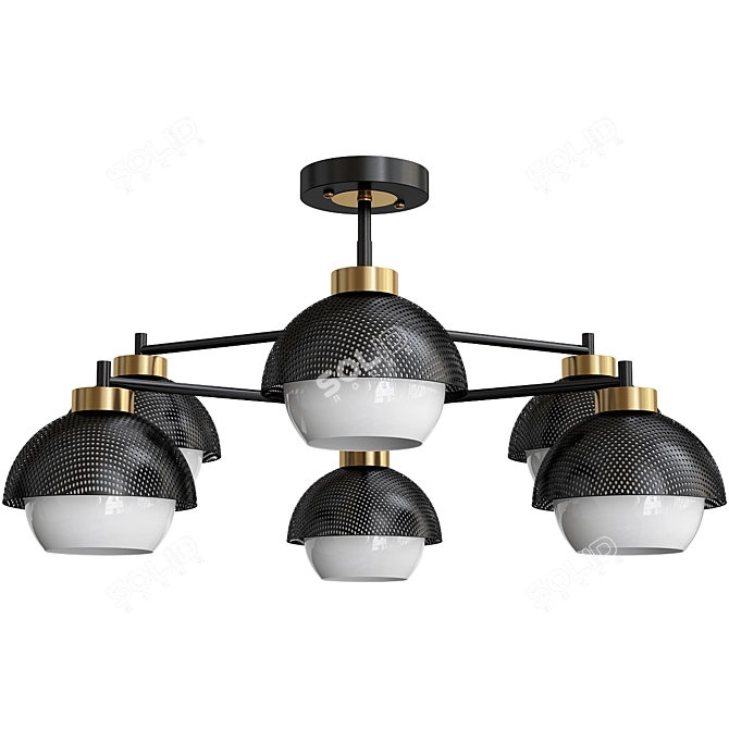 Nocciola 70106/6 Black Ceiling Chandelier 3D model image 3