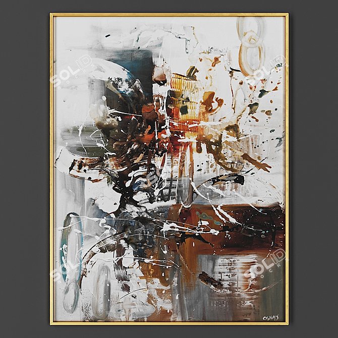 Elegant Framed Art Piece 3D model image 1