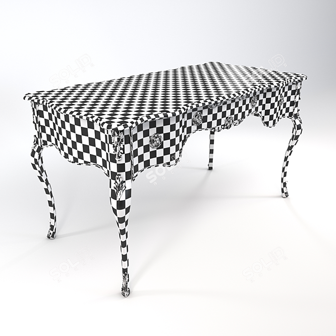 Vintage Wooden Table 3D model image 5