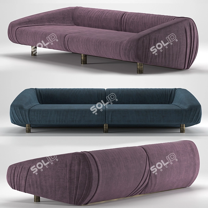 Baxter Fold Modern Sofa 3D model image 1