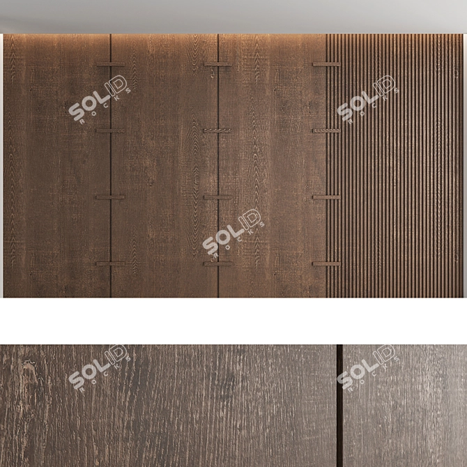 Decorative Wood Wall Panel Set 3D model image 4