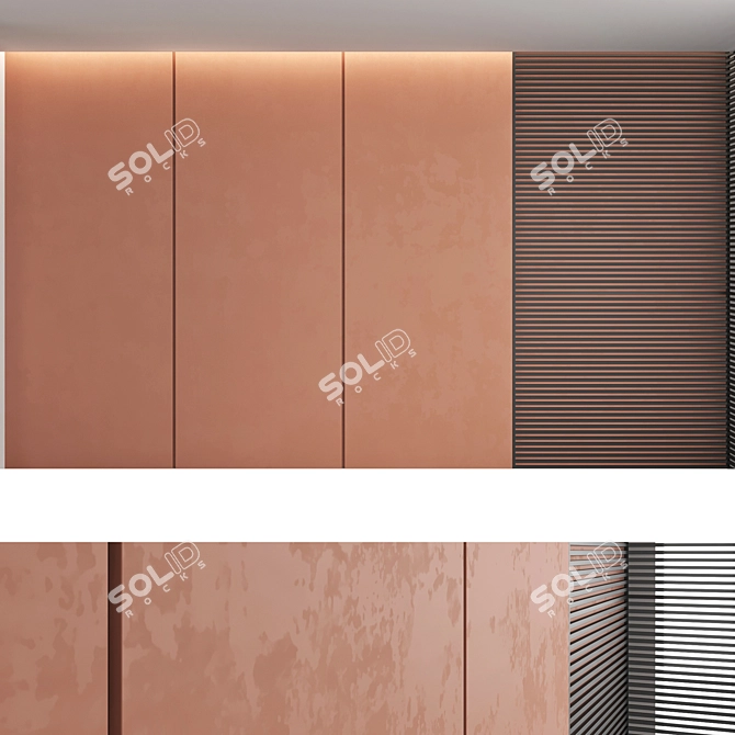 Seamless Texture Wood Wall Panels (Set of 2) 3D model image 4