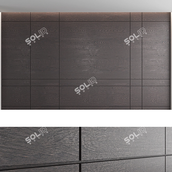 Elegant Wood Textured Decorative Wall Panel Set 3D model image 4