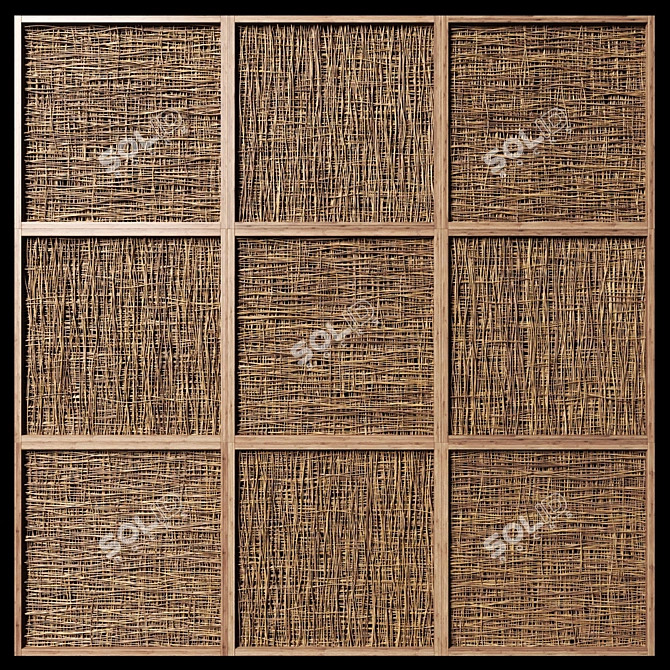 Wooden Thin Branch Ceiling 3D model image 3