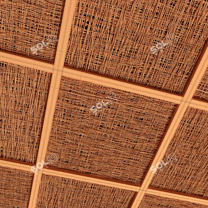 Wooden Thin Branch Ceiling 3D model image 5
