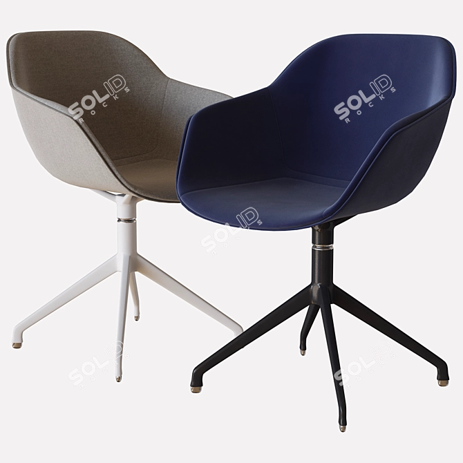 Elegant Vienna Swivel Chair 3D model image 2