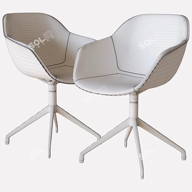 Elegant Vienna Swivel Chair 3D model image 3