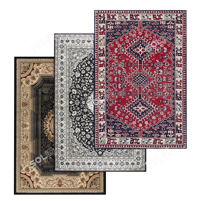 Title: Luxury Carpet Set: 3 High-Quality Textures 3D model image 1