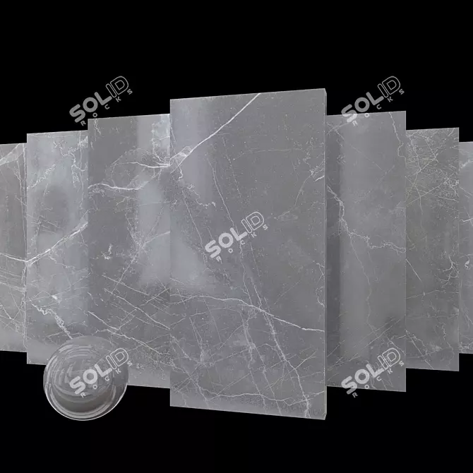 Maison Grey Marble Set: Multi-Texture, High-Definition Finish 3D model image 1